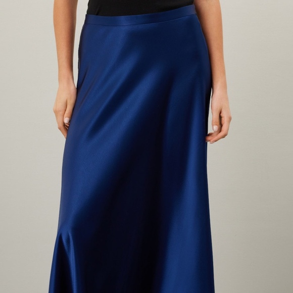Polo Ralph Lauren Satin cobalt MAXI Skirt, 0 - Picture 4 of 14